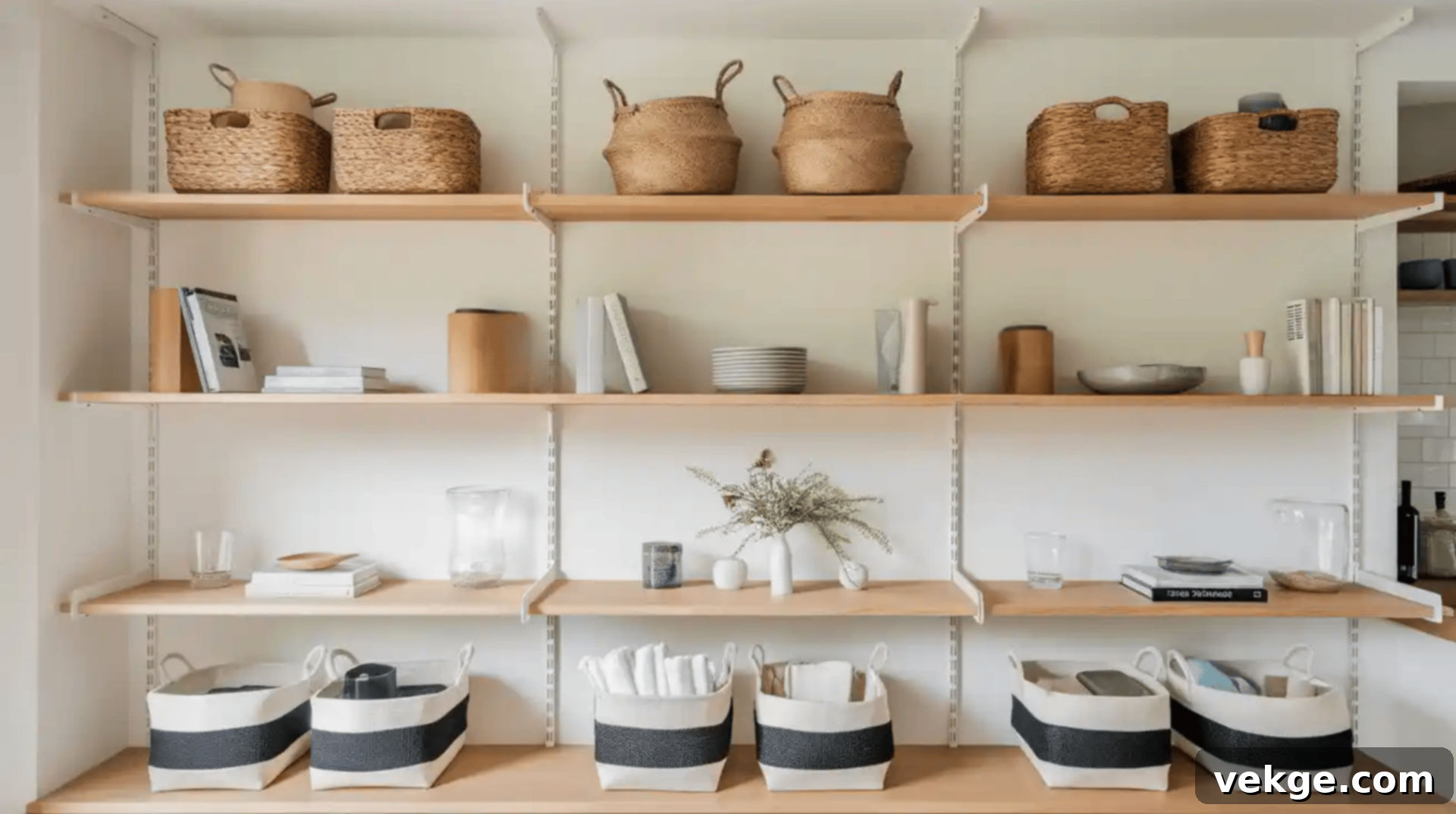 Use Open Shelving with Baskets for Storage
