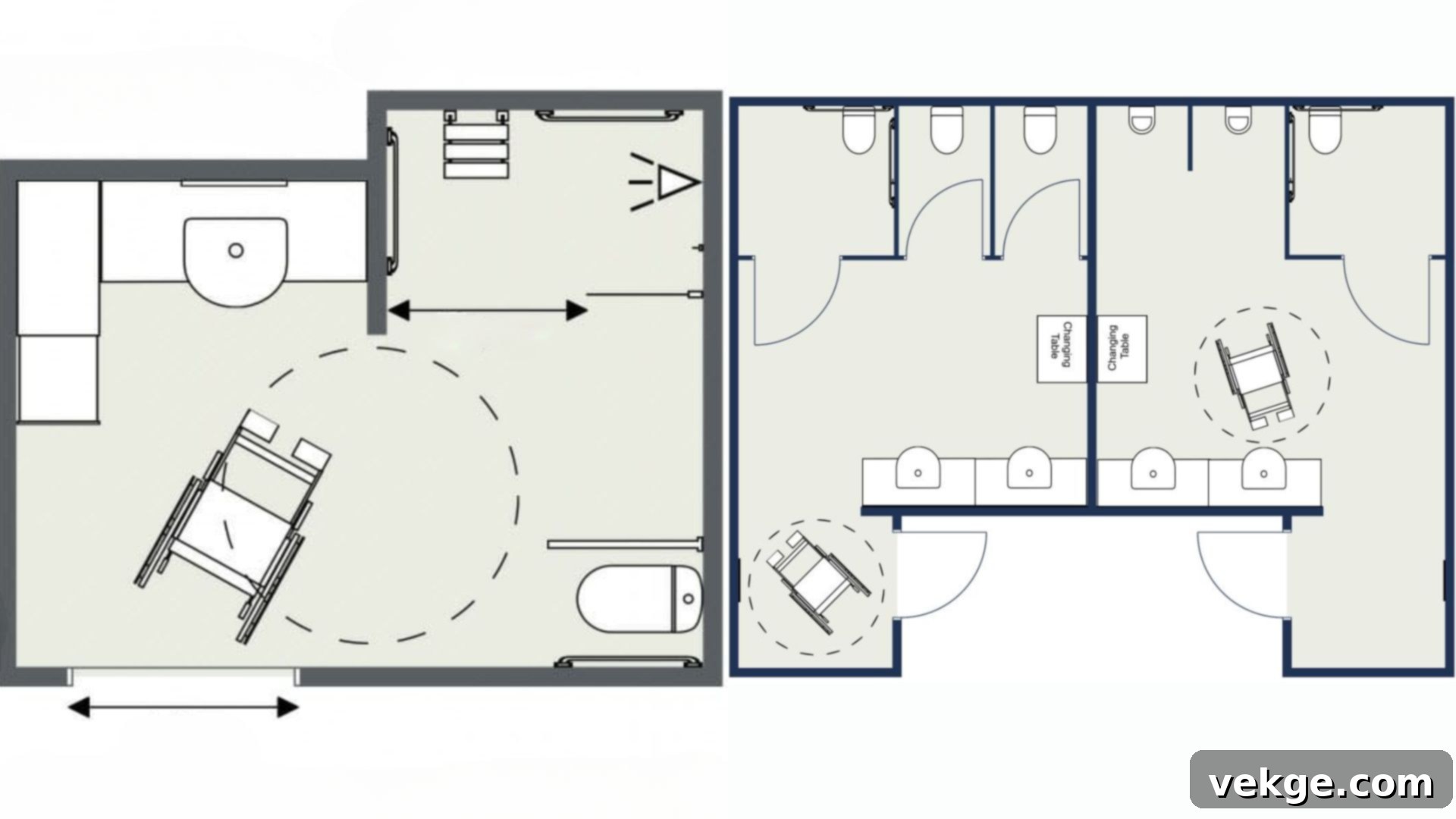 ADA Compliant Bathroom Layout for Different Facilities