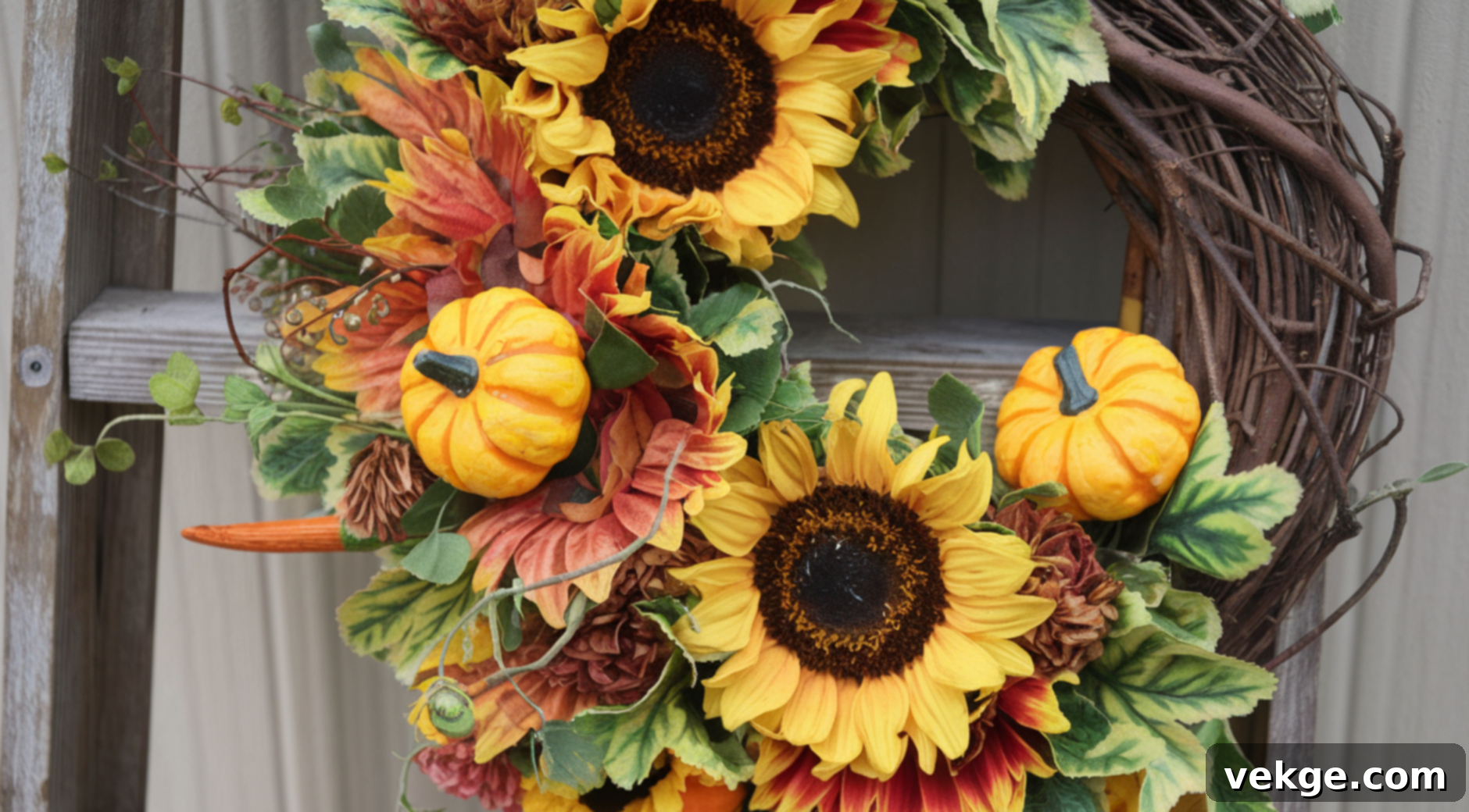 Pumpkin Flower Wreath