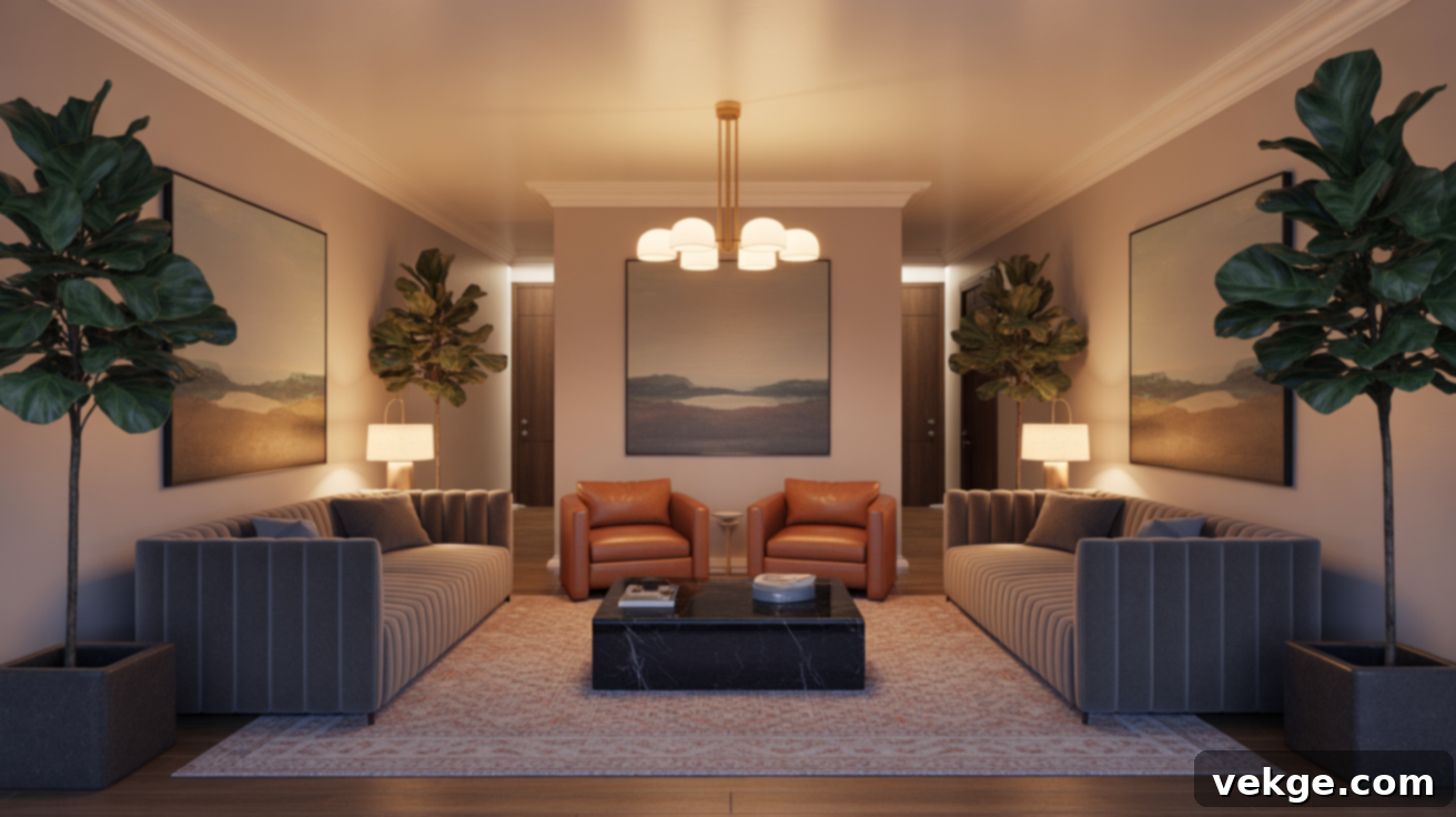 Long and Narrow Living Rooms Layout