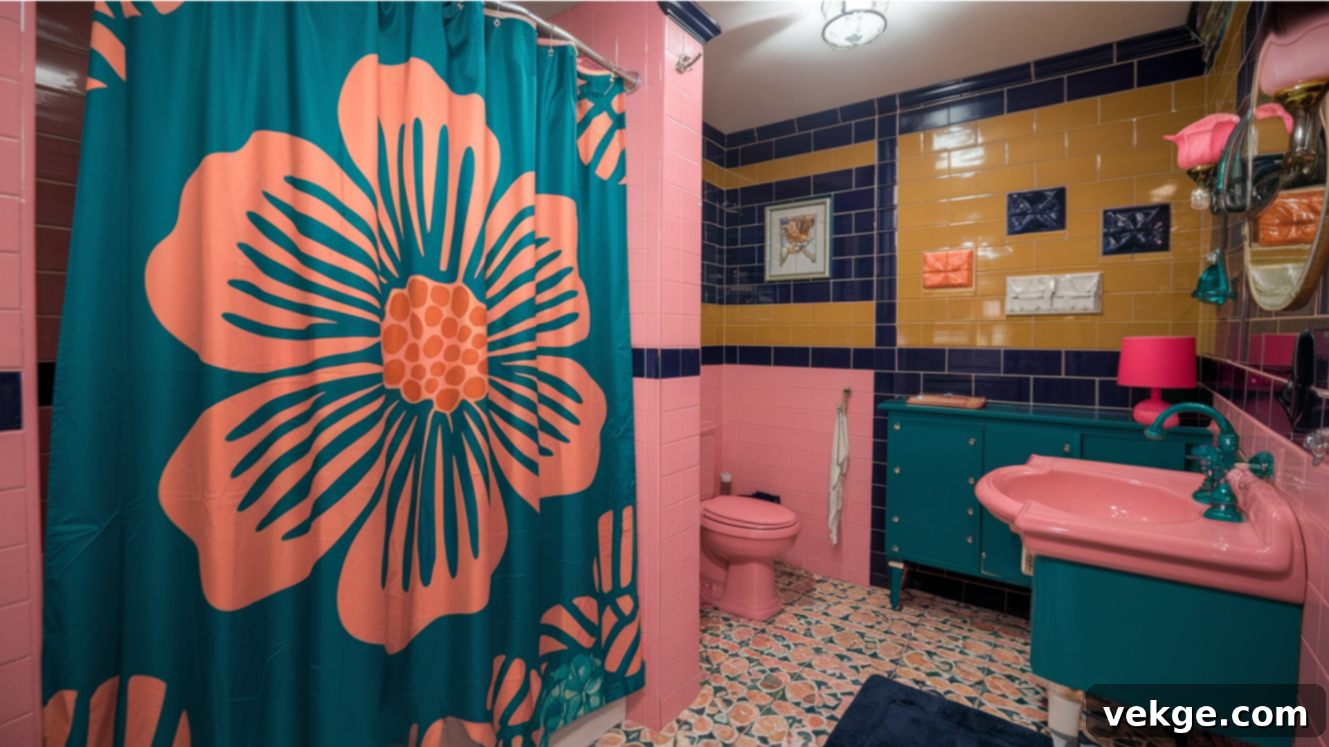 Eclectic Pink Bathrooms