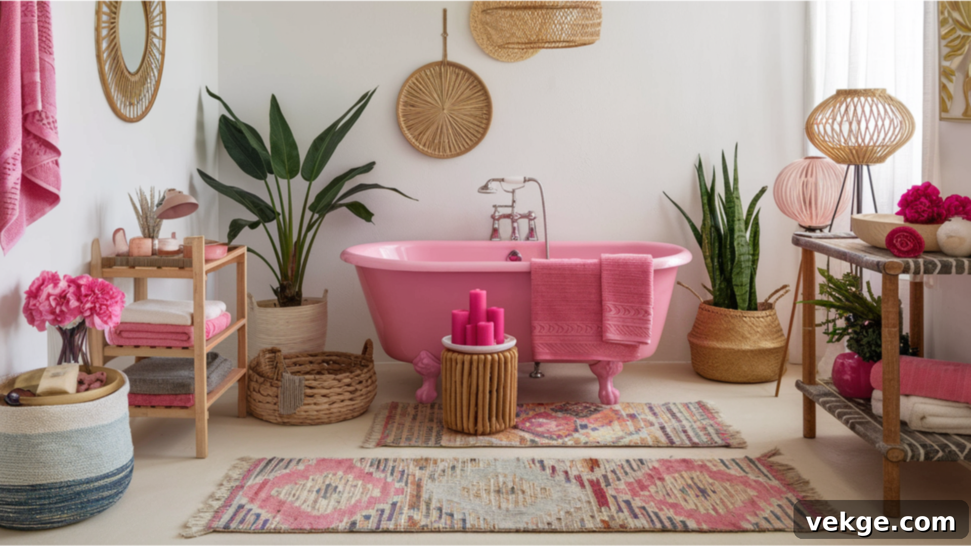 Bohemian Pink Bathrooms