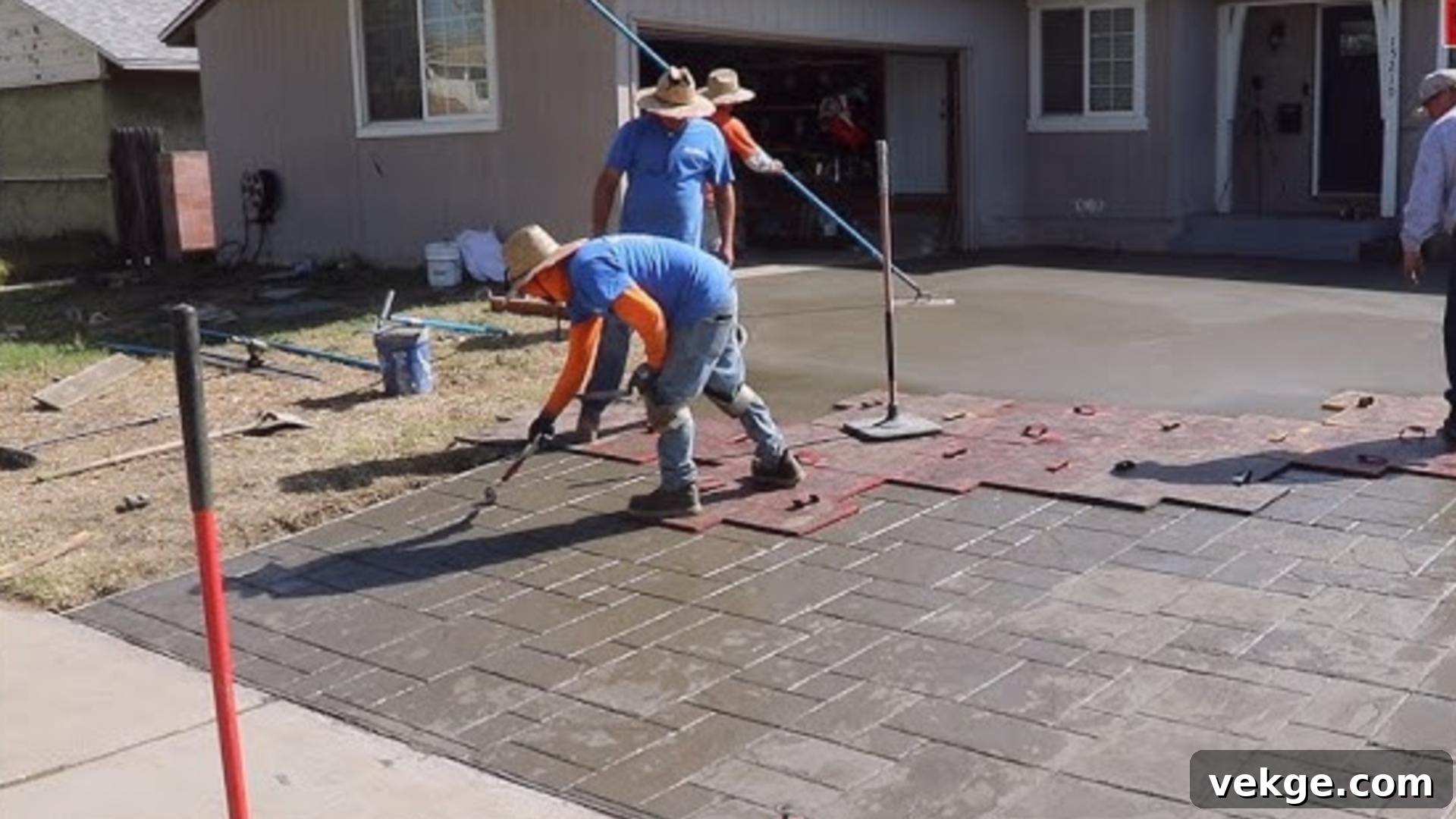 Method 2: Stamped Concrete for a Wood-Plank Effect