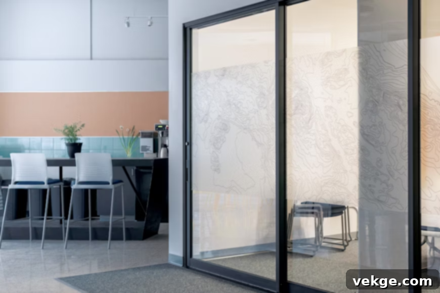 Modern multi-panel sliding door opening to a patio