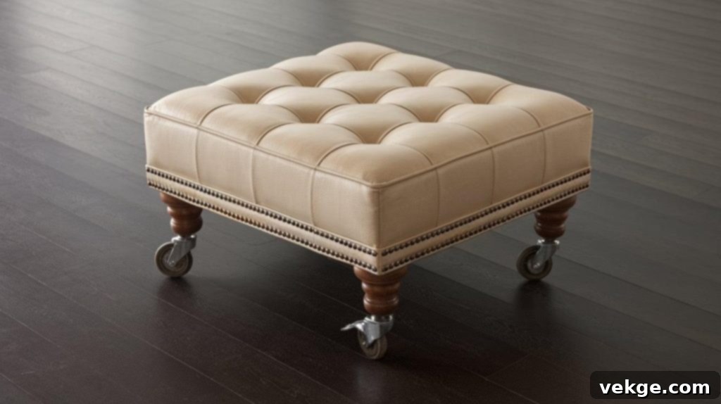Ottoman with Wheels for Easy Movement