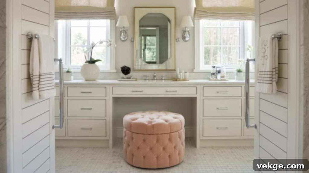 Ottoman as a Comfortable Vanity Stool