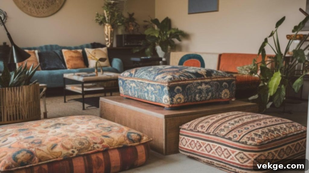 Boho or Eclectic Ottoman Decor