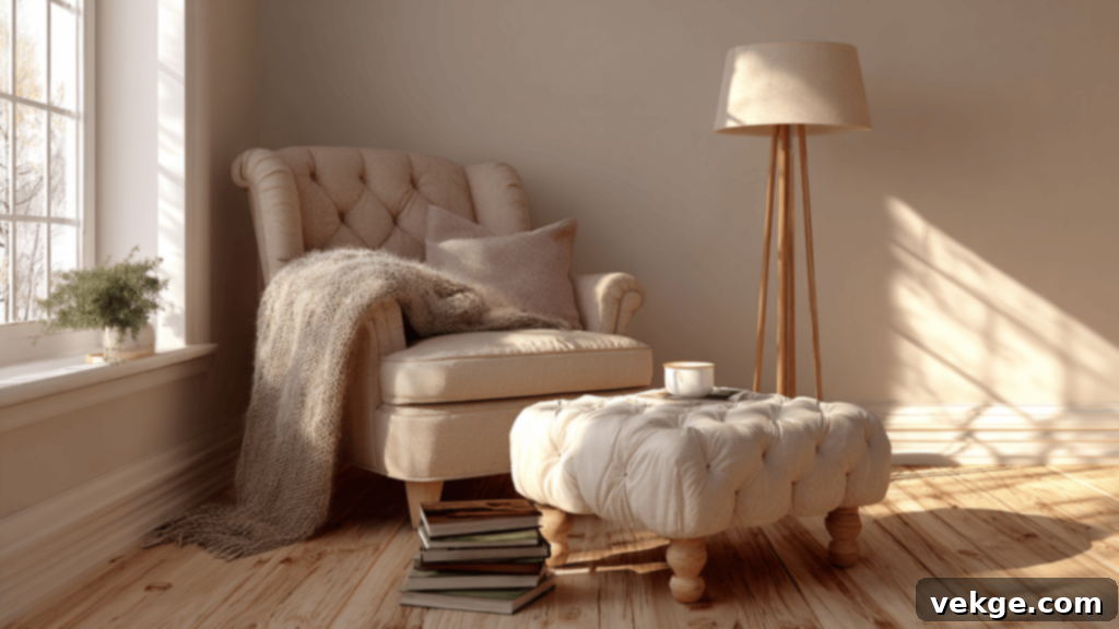 Ottoman as Reading Nook Companion