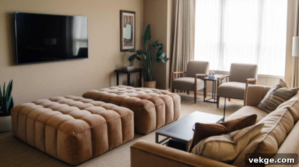 Ottomans in a Living Room Setting