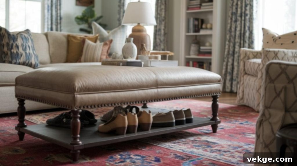 Ottoman with Shoe Storage
