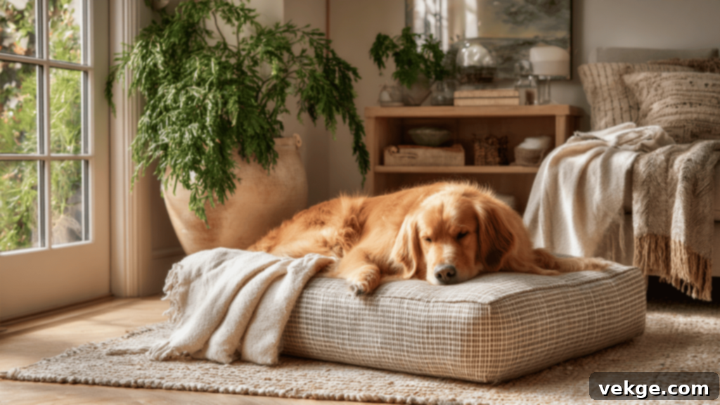 Ottoman as a Pet Resting Spot