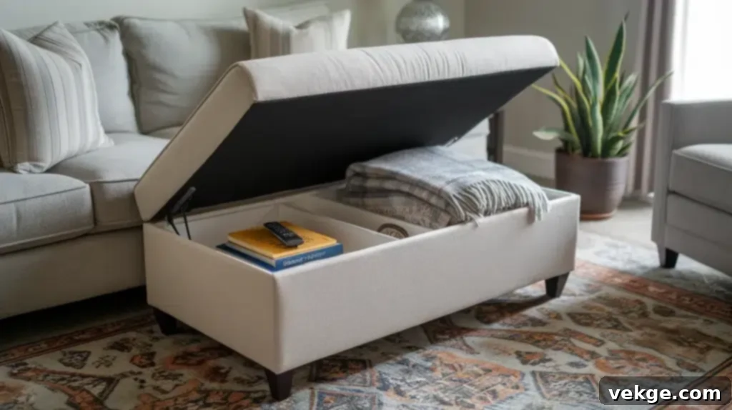 Storage Ottoman for Small Spaces
