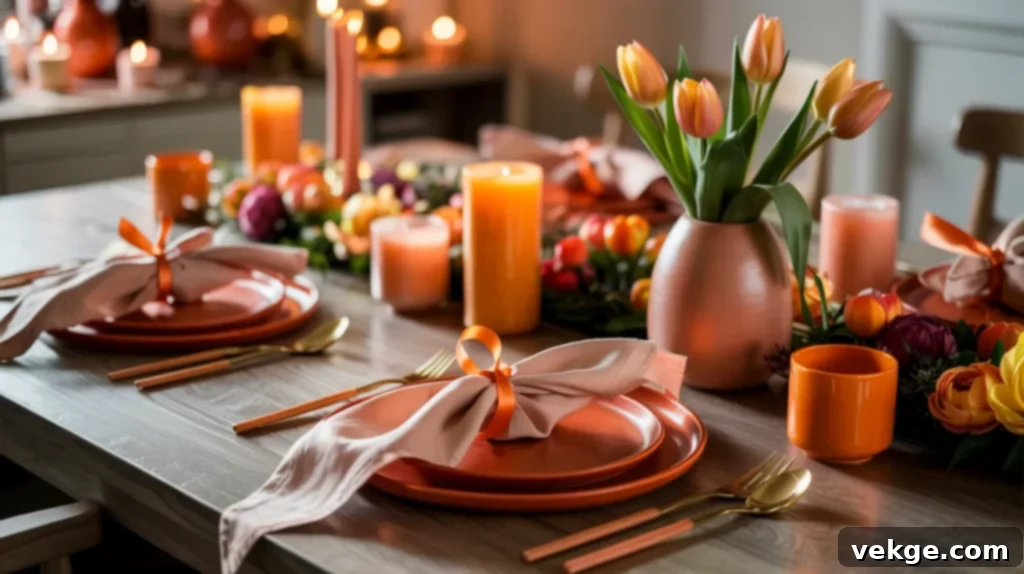 Monochrome Easter table setting with soft whites, greys, or pastels