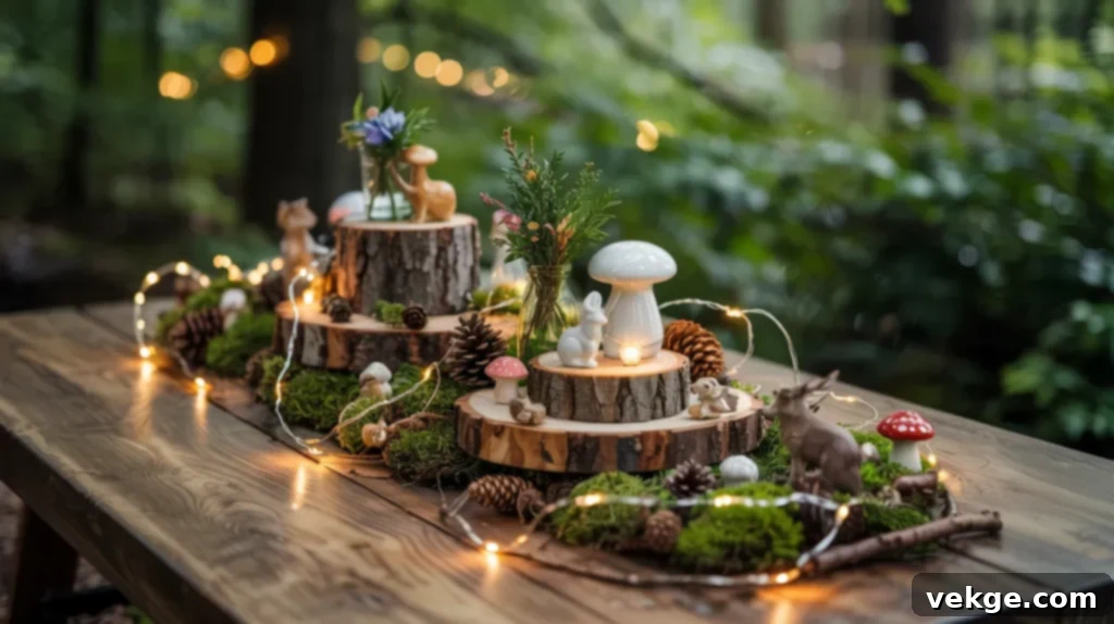 Fairy Tale Forest Easter table with whimsical elements and soft pastels