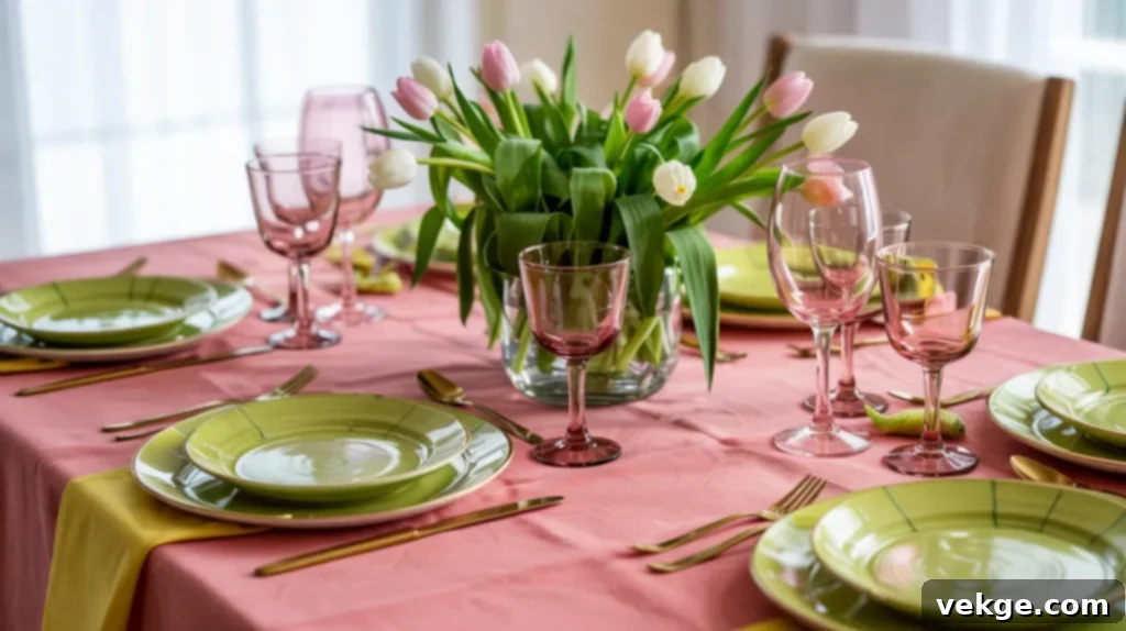 Neon Easter table with bright, vibrant colors and playful twist