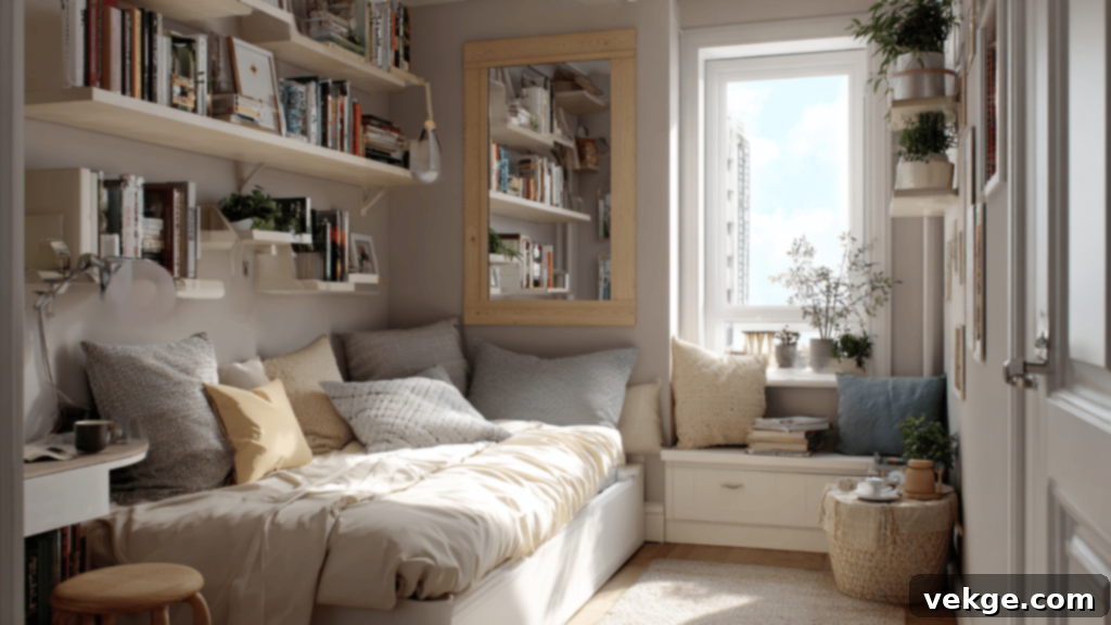 Tips for Maximizing Space in Your Bedroom, showing a well-organized compact bedroom