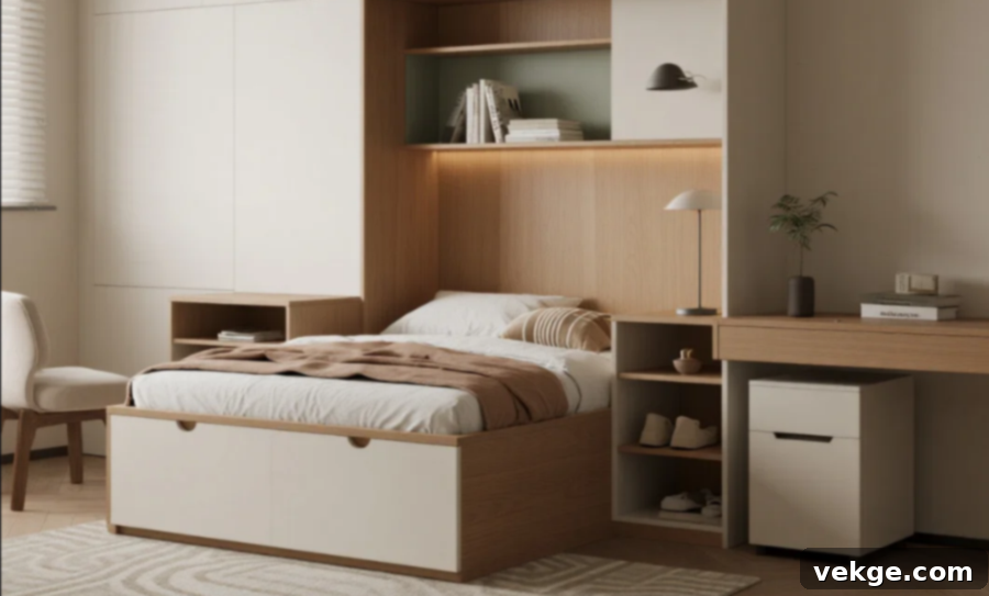 Multifunctional sofa bed with integrated storage