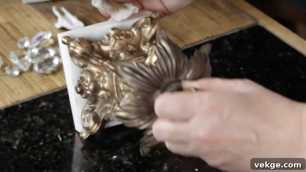 Apply Rub 'n Buff on Brass