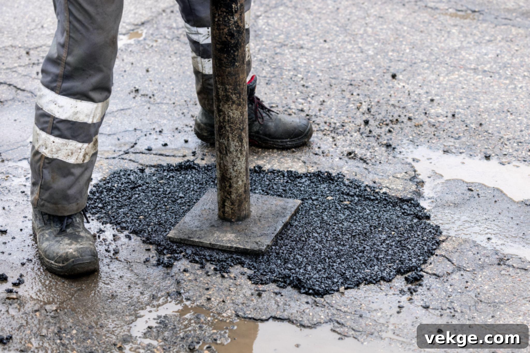Asphalt patching repair process for small potholes and cracks