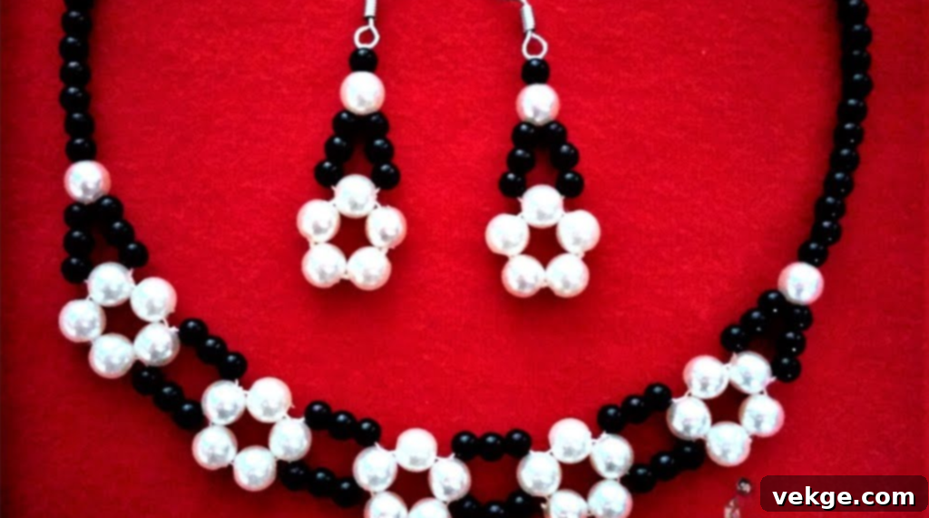 Stylish beaded necklaces and earrings crafted with seed beads, gemstones, and metallic beads, suitable for teens and adults.
