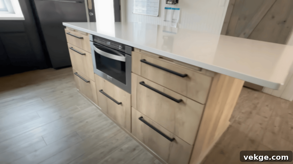 Finish Kitchen Island with Trim, Drawers, and Hardware