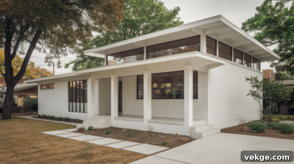 Mid-Century Modern Revival with White Brick