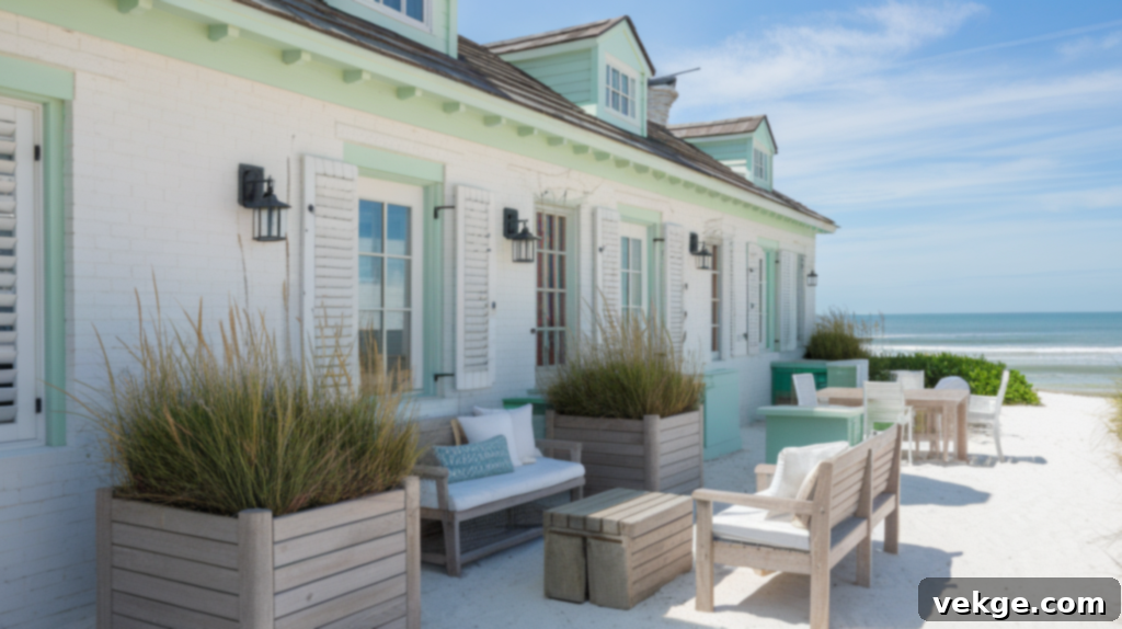 Coastal Cottage White Painted Brick Exterior