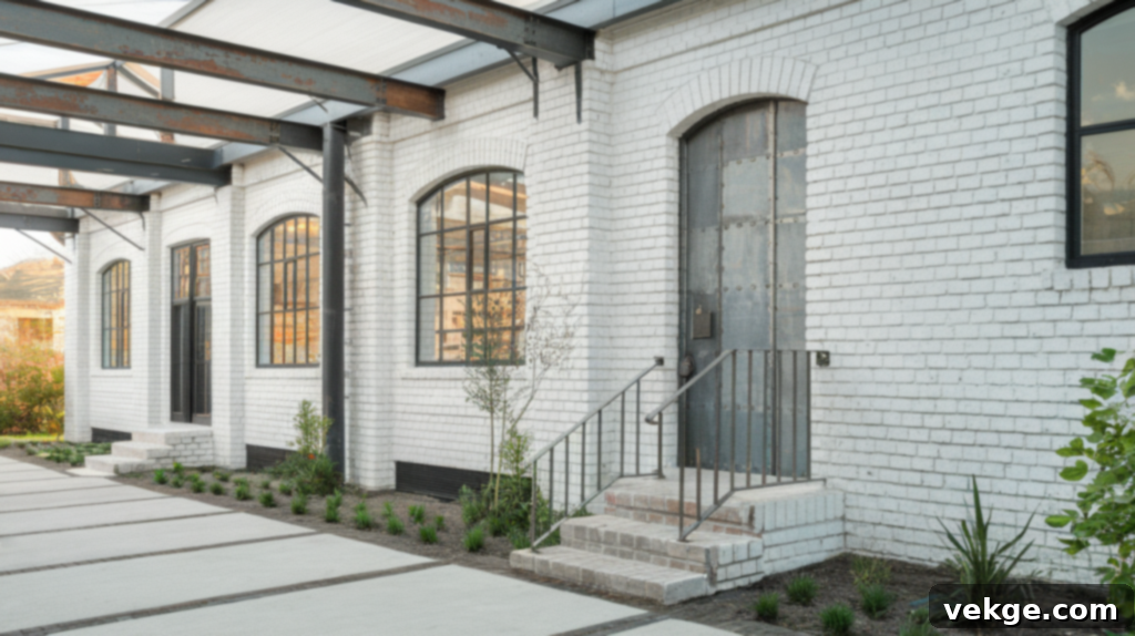 Industrial Chic White Brick Exterior