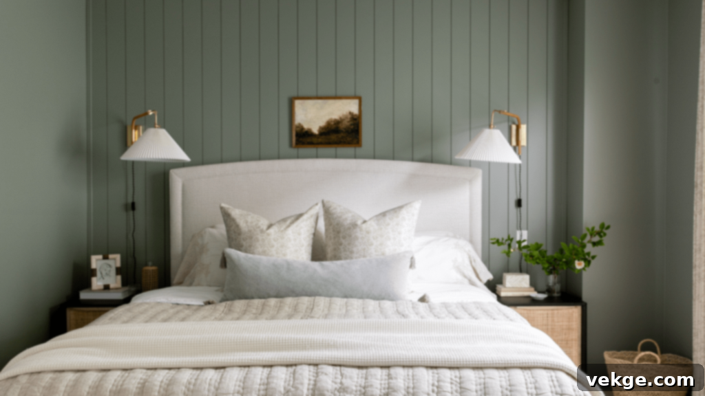 Sherwin-Williams Evergreen Fog (SW 9130) - A balanced green-gray paint color that is both cozy and vibrant, ideal for home offices and bathrooms.