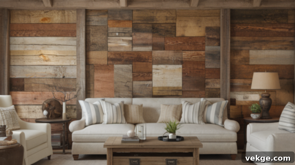 Reclaimed Wood Panels for a rustic, eco-friendly look