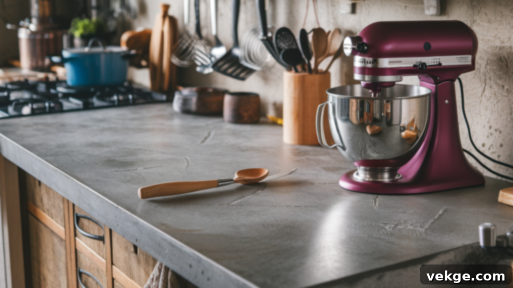 Customizable and Industrial Concrete Countertop