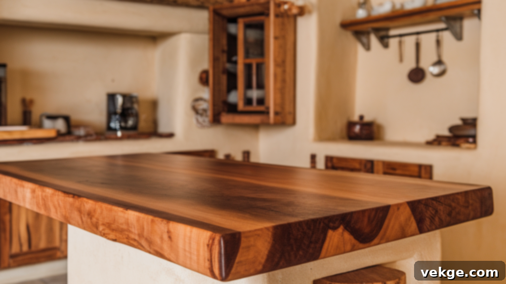 Rustic and Functional Butcher Block Countertop