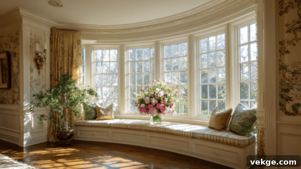 Bow Windows - multiple panels forming a gentle curve projecting outward