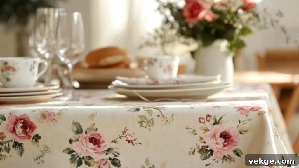 Vintage Floral Tablecloth