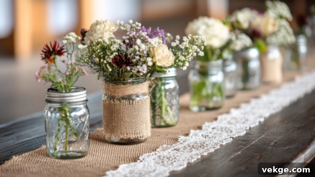 Burlap and Lace Table Runner