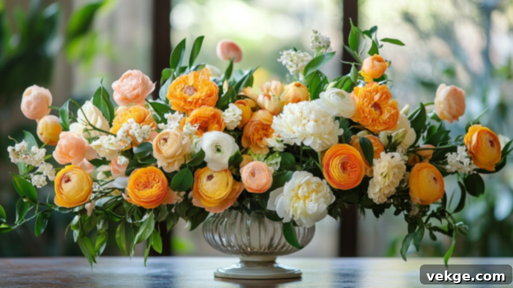 Citrus-Inspired Floral Arrangement