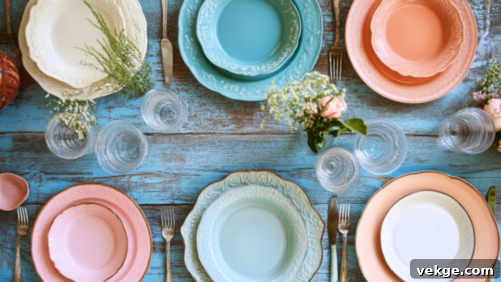 Mismatched Plates and Glassware