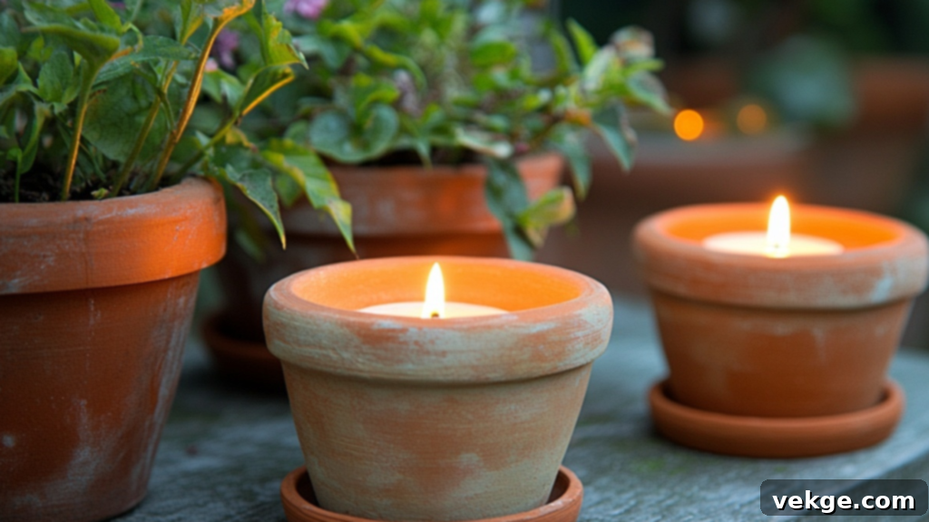 DIY Clay Pot Candle Holders