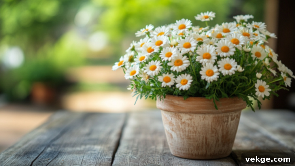 Potted Daisy Centerpiece