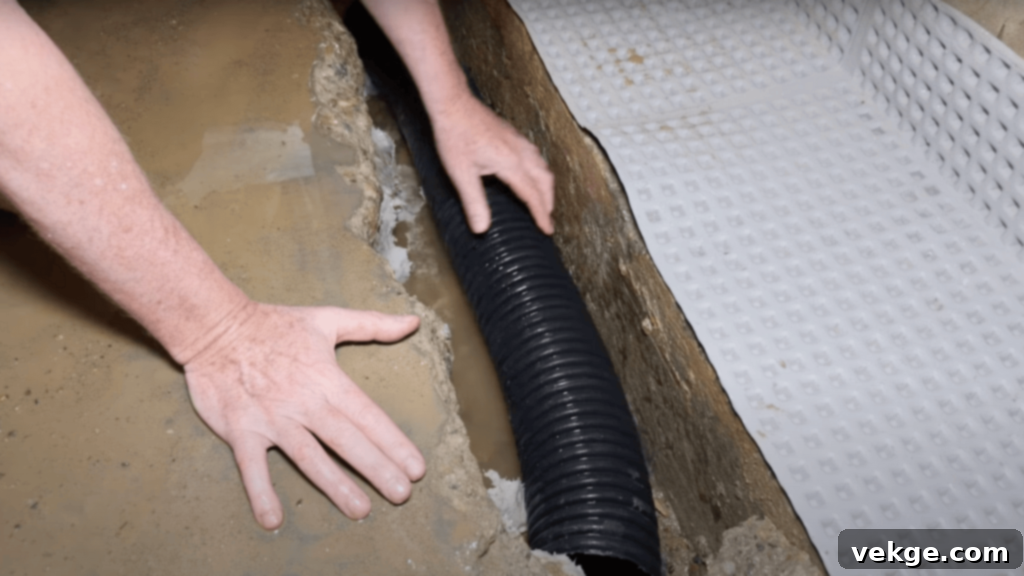 Install Pipe and Stone with Proper Pitch