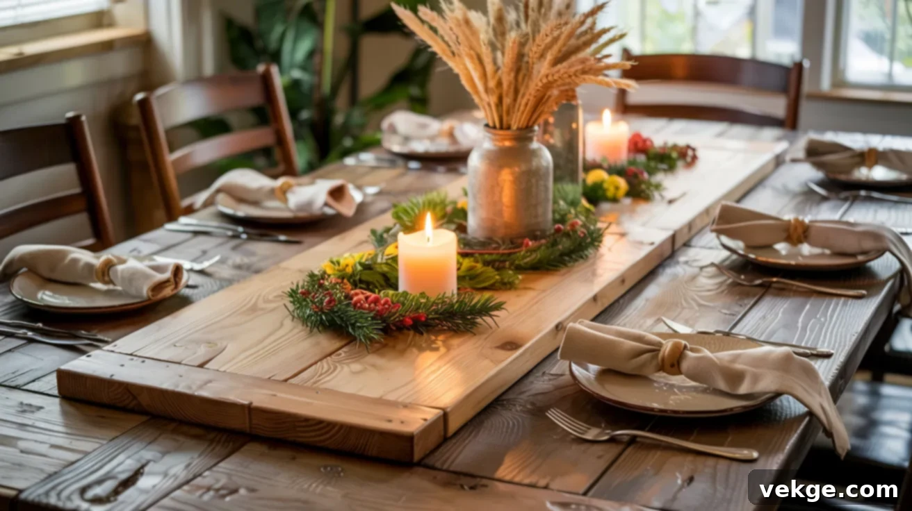 Wooden Table Runners for Rustic Thanksgiving