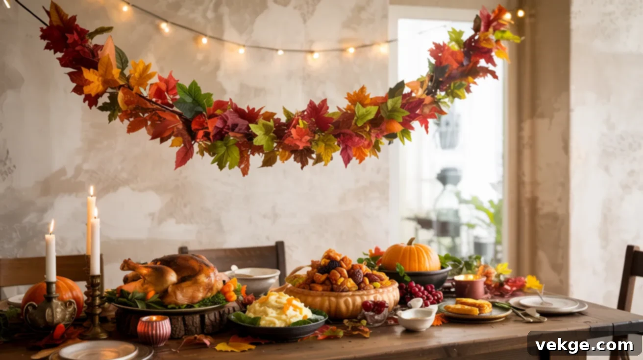 Autumn Leaf Garland for Festive Table
