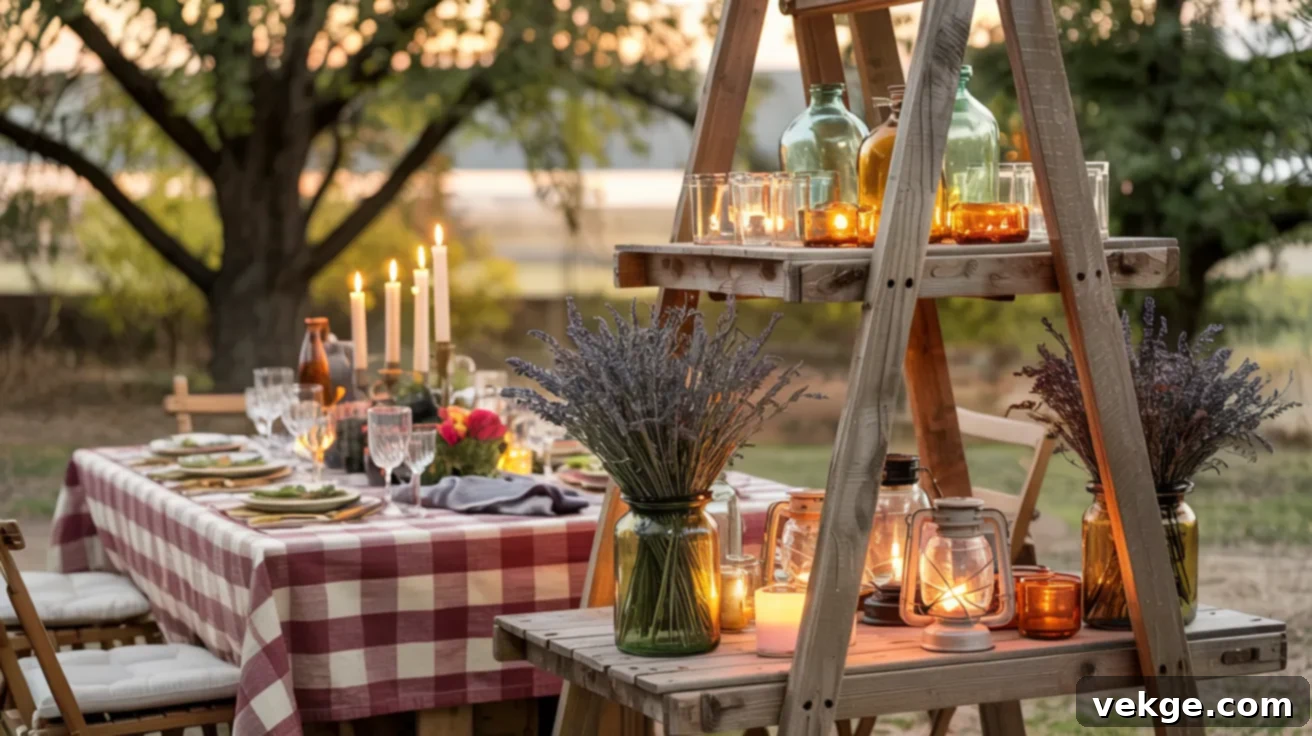 Ladder Shelf for Rustic Thanksgiving Display