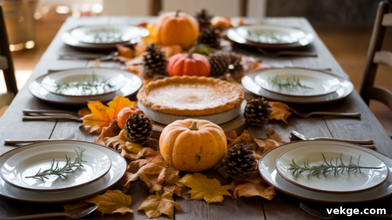 Leafy Table Settings for Natural Thanksgiving