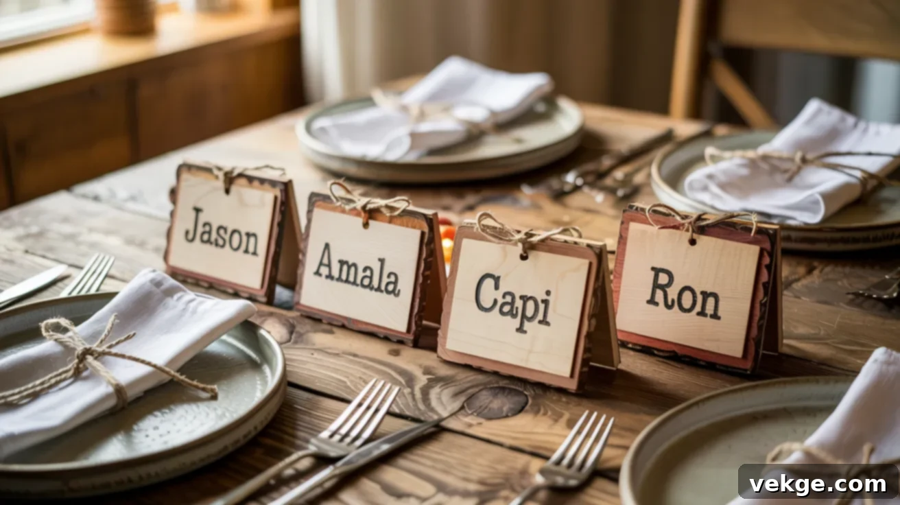 Wooden Name Tags for Personalized Place Settings