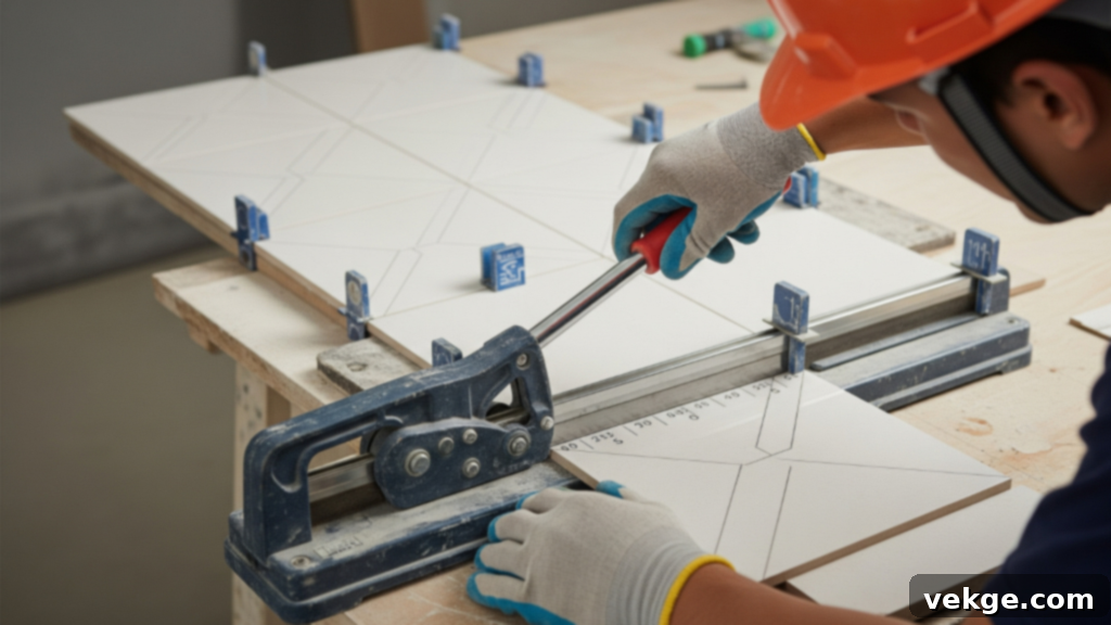 Cut and Dry-Fit Edge Tiles First
