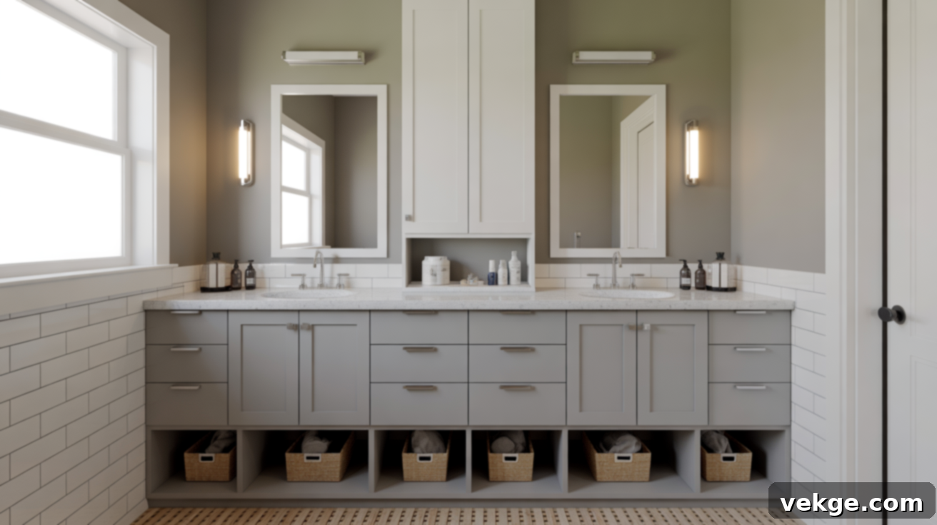 Neutral & Modern Shared Boys Bathroom