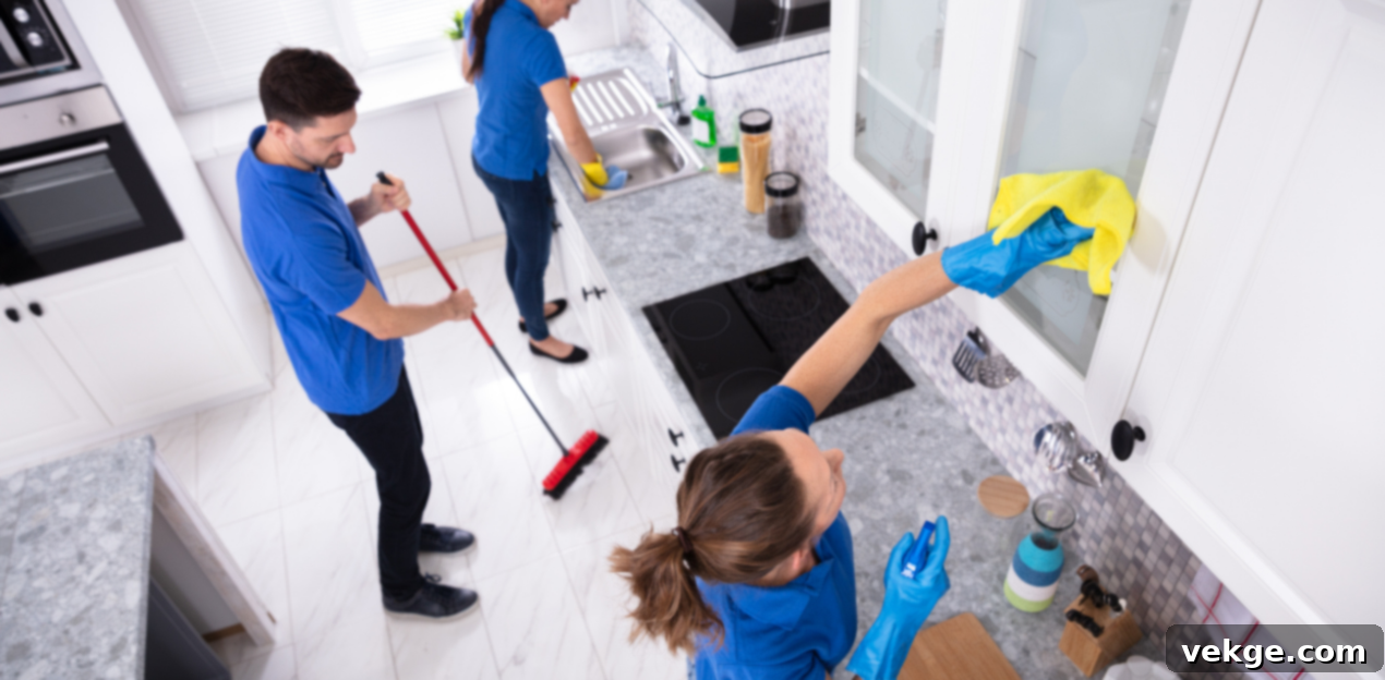 Deep cleaning the kitchen appliances