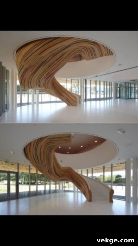 Organic stair case with tree shape