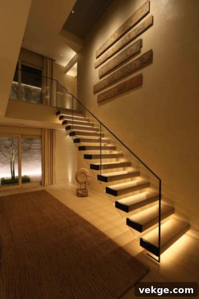 Stair decor with lighting
